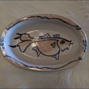FISH DESIGN GLAZED CLAY BOWL ART CRAFT